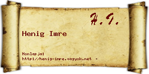 Henig Imre névjegykártya